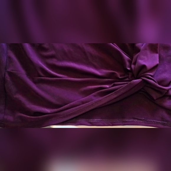 CDN! Robin Barré; Size XL; Burgundy/Purple Long Sleeve Top; Twist Knot at Bottom - Picture 5 of 14